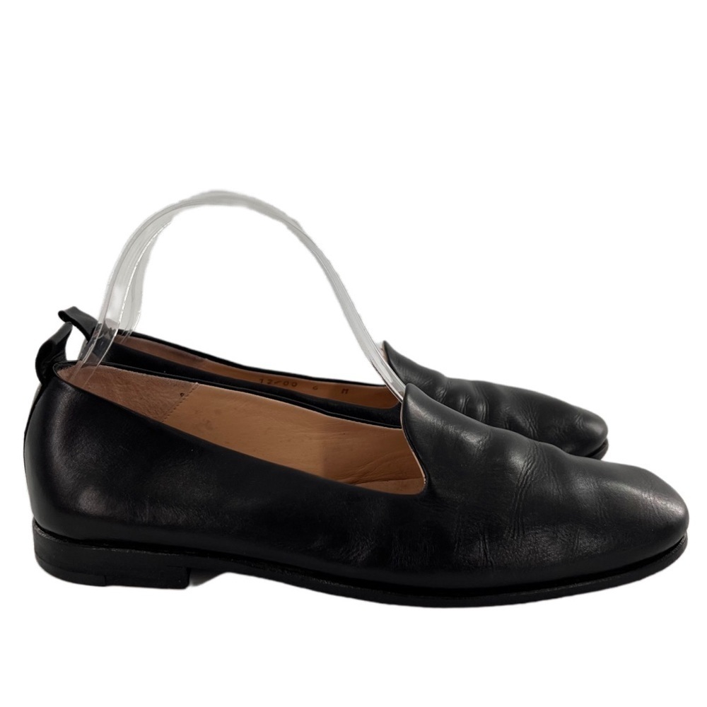 Bally Alba flats 6 black Italian leather smoking loafers old money minimalist - Picture 12 of 12